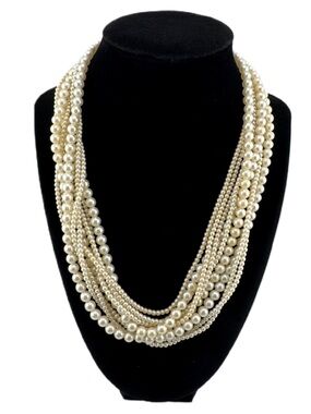 Vintage Multi-Strand 60” Faux Pearl Necklace